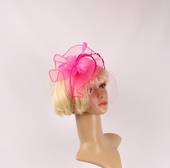  Head band crin  fascinator w feathers hot pink STYLE: HS/4676 /HP